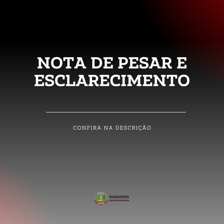 Prefeitura de Guaranésia emite nota de pesar e esclarecimento pelo falecimento do adolescente Evandro C. Ribeiro Júnior