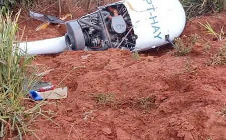Helicóptero cai em sítio em Nova Resende e ninguém sai ferido