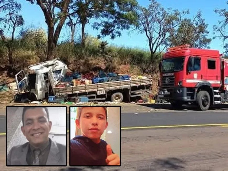 Pai e filho, moradores em Jacuí, morrem em acidente com caminhão entre Batatais e Altinópolis