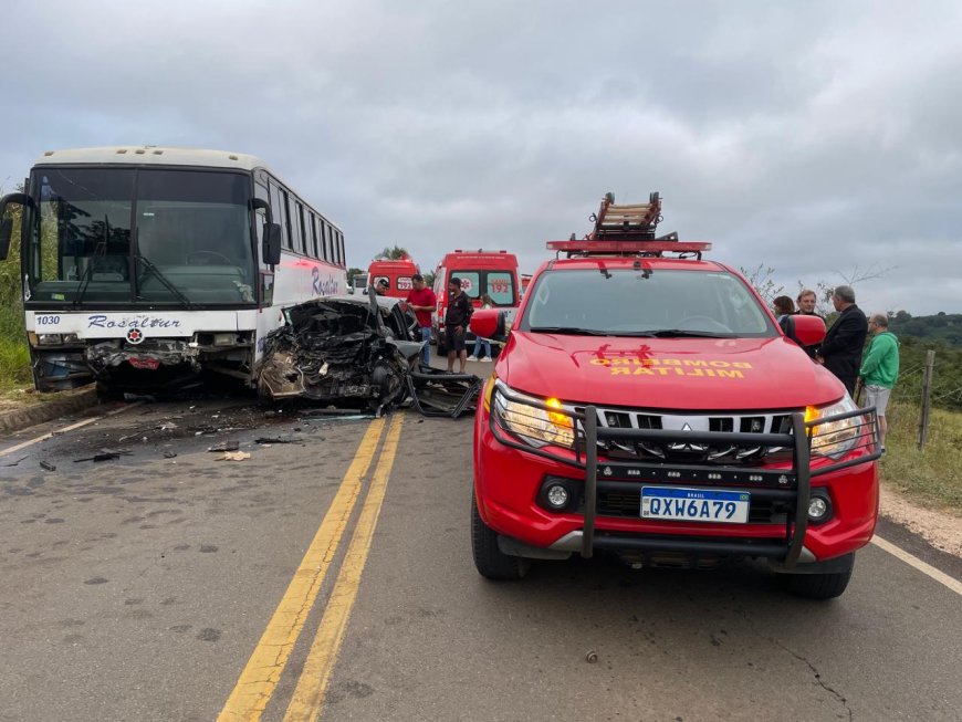 Grave acidente na MG-446 mobiliza o Corpo de Bombeiros de Guaxupé