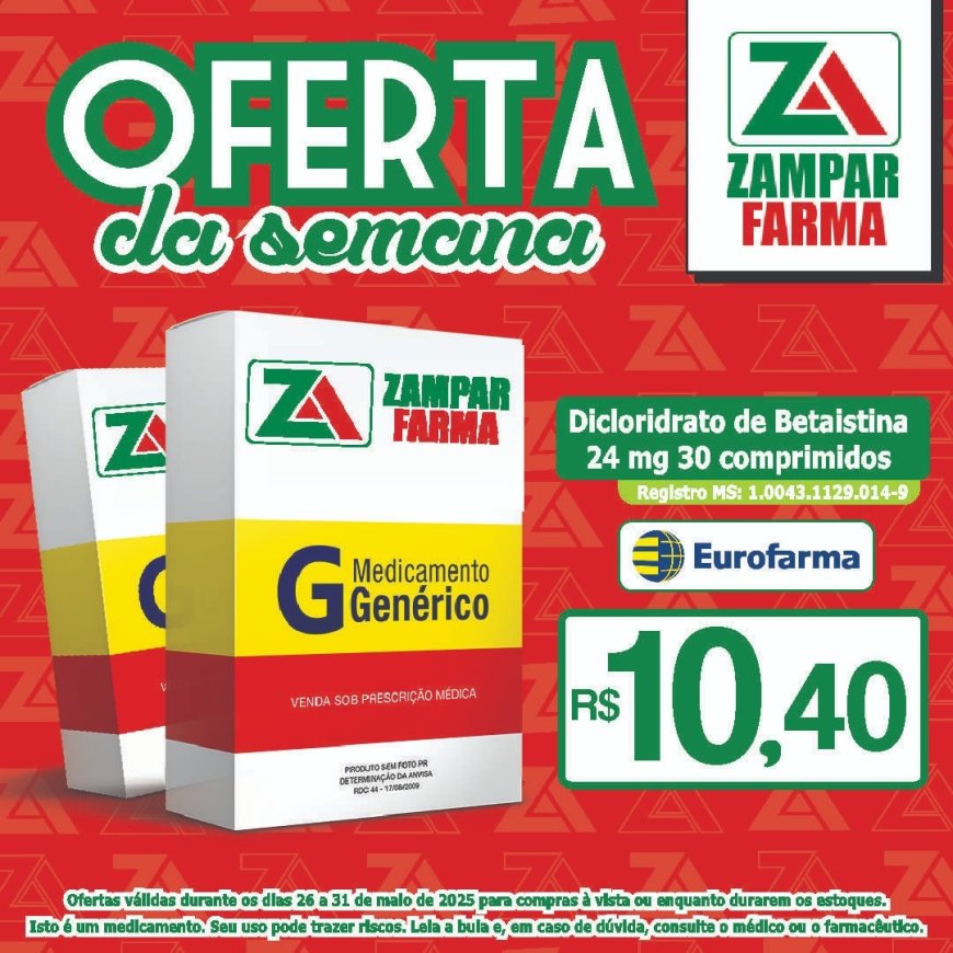 Ofertas dos dias 26 a 31 de maio na Zampar Farma