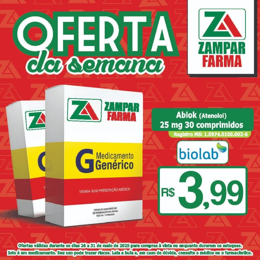 Ofertas dos dias 26 a 31 de maio na Zampar Farma