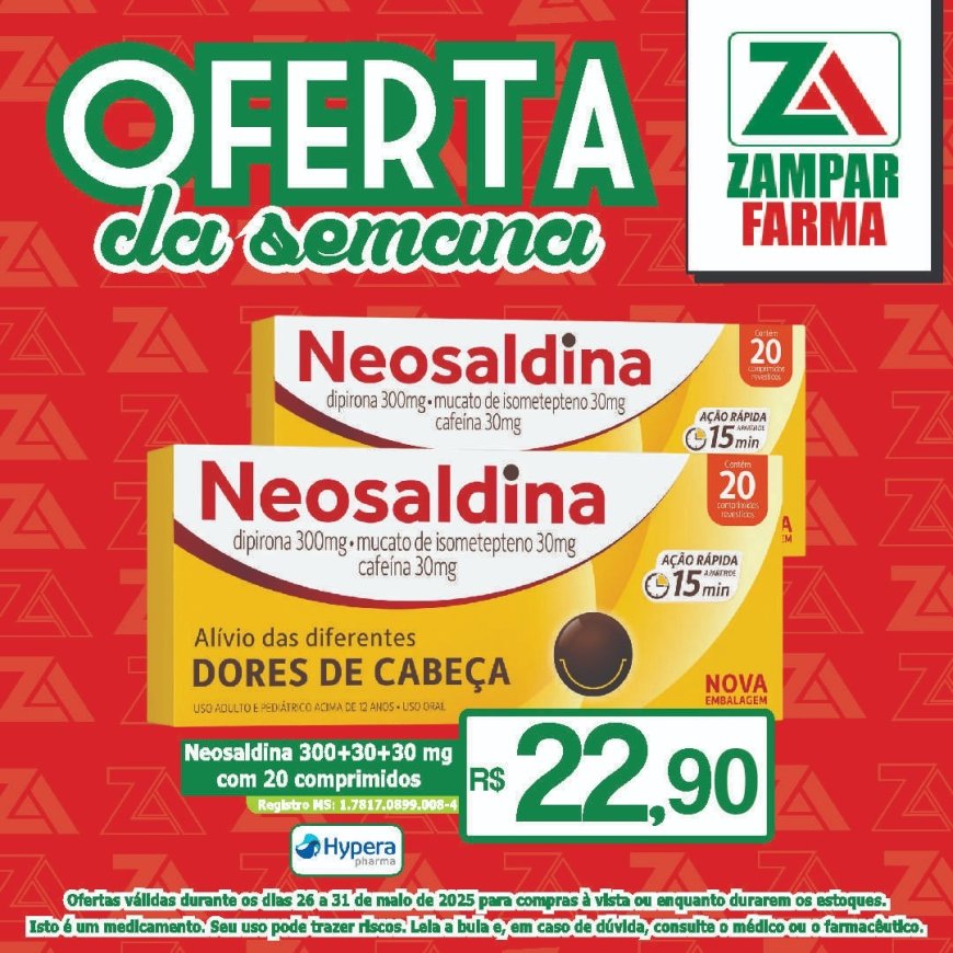 Ofertas dos dias 26 a 31 de maio na Zampar Farma