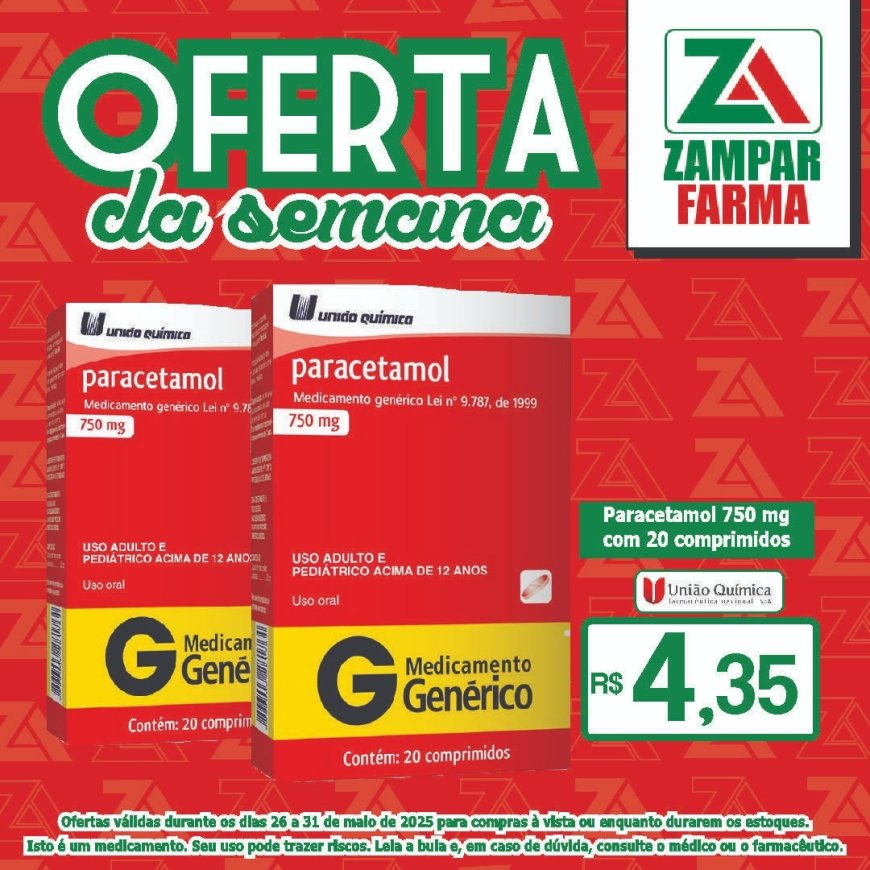 Ofertas dos dias 26 a 31 de maio na Zampar Farma