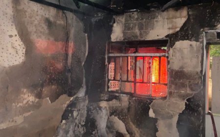 Em Guaranésia, parte do telhado de residência desaba após incêndio se alastrar