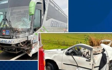 Tristeza! Pai e filho, moradores de Mococa, morrem em acidente na SP-333 envolvendo carro e ônibus