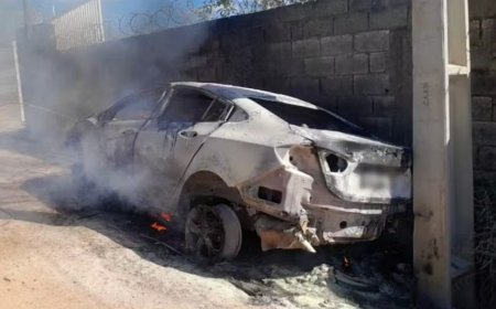 Em Nova Resende, homem fica com o corpo queimado ao tentar conter incêndio em veículo