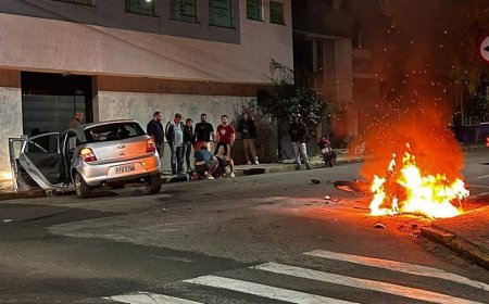 Tristeza: Motociclista morre carbonizado em explosão após colisão com carro em São João da Boa Vista