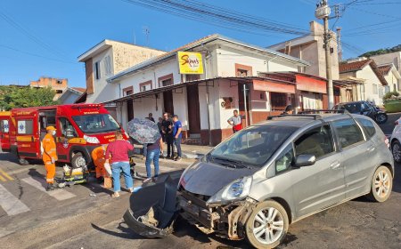 Colisão entre carro e moto deixa duas pessoas feridas em Guaxupé