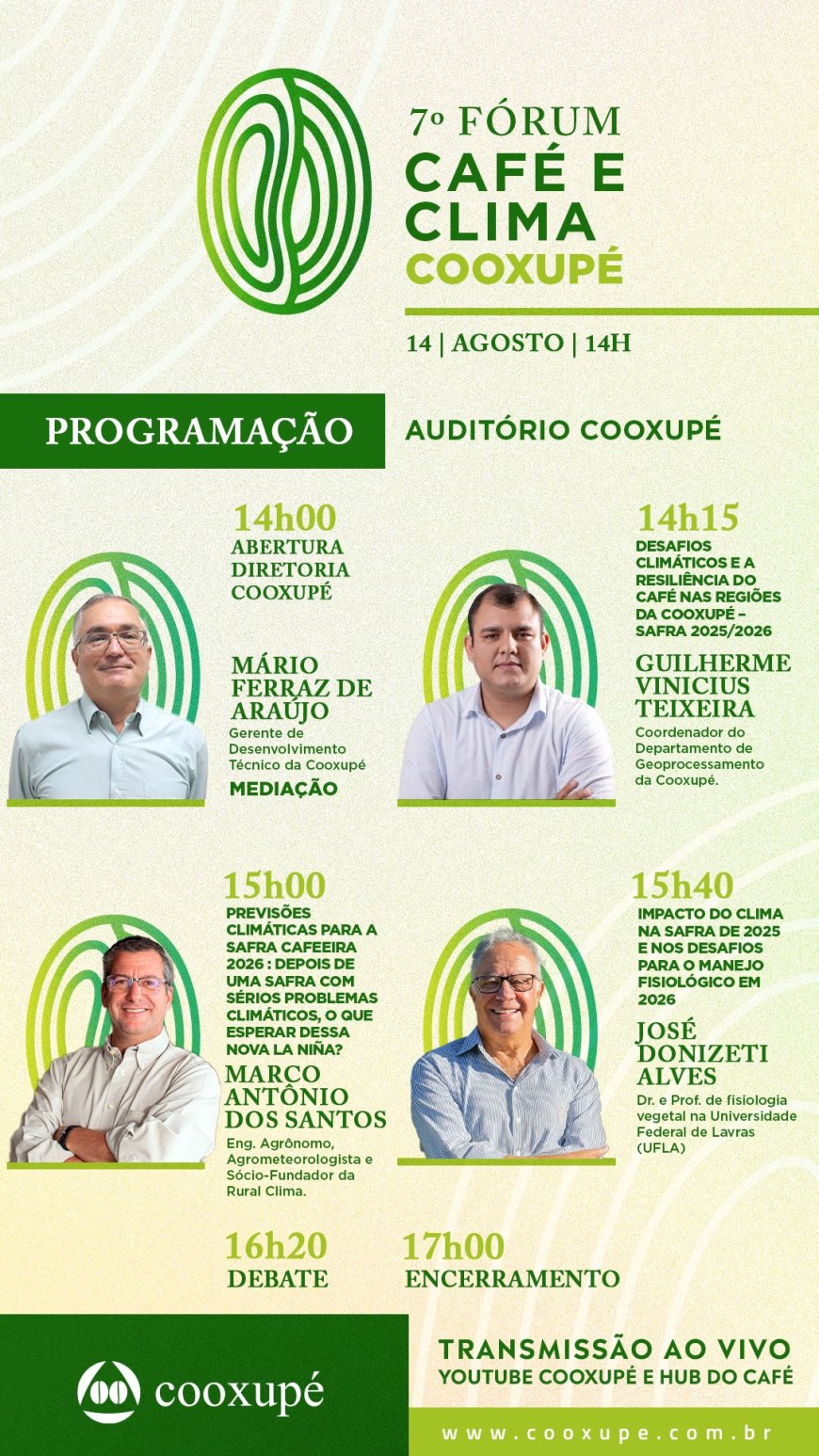 7° Fórum Café e Clima da Cooxupé acontece nesta quinta-feira, dia 14 de agosto