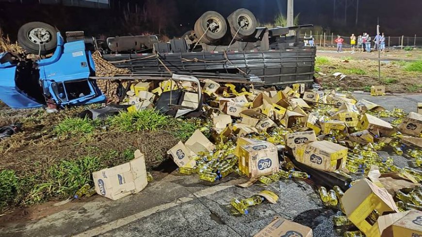 Acidente no Sul de Minas leva motorista de caminhão a óbito e deixa seis pessoas feridas