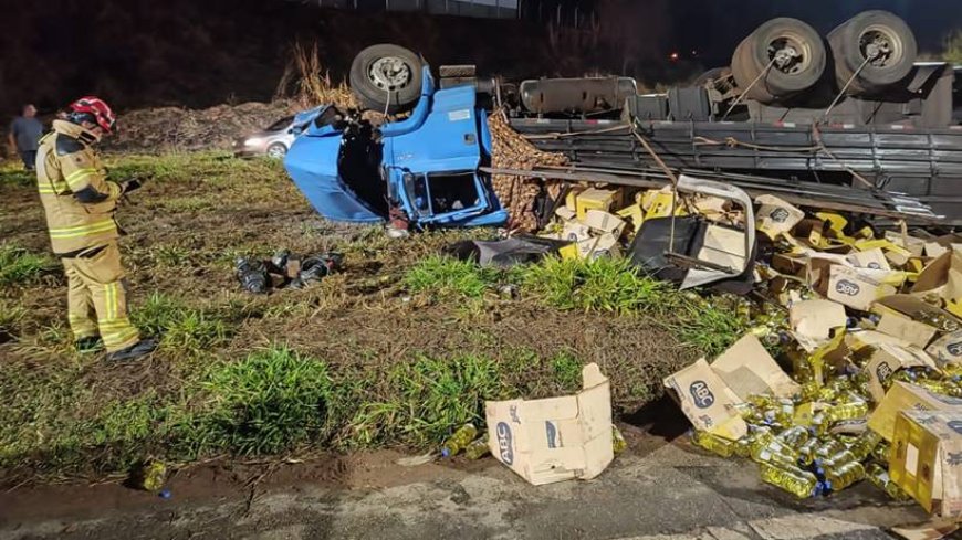 Acidente no Sul de Minas leva motorista de caminhão a óbito e deixa seis pessoas feridas