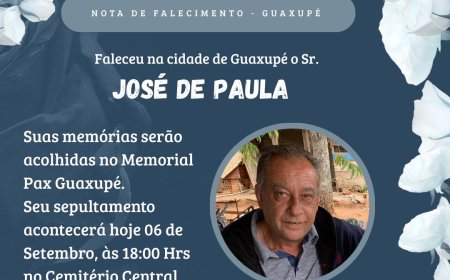 Nota de Falecimento: José de Paula