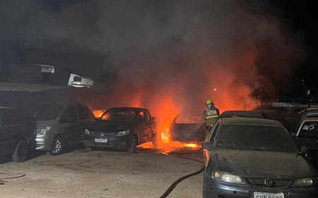 Pátio do Detran pega fogo no Sul de Minas