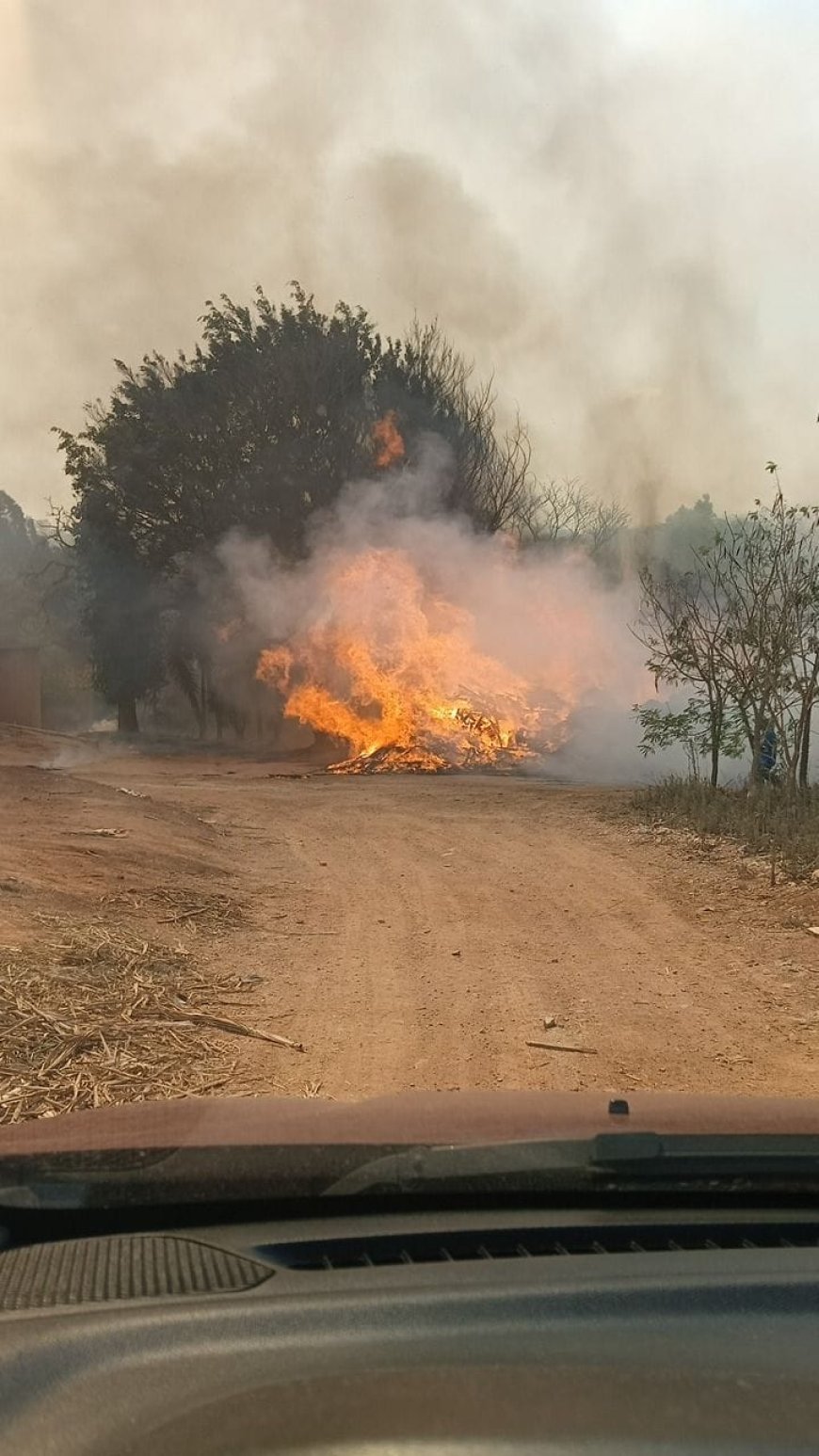 Bombeiros combatem incêndio em alambique em Guaranésia