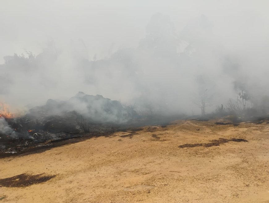 Bombeiros combatem incêndio em alambique em Guaranésia
