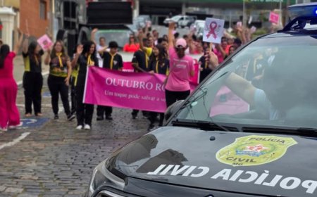 Polícia Civil participa da Caminhada Rosa em apoio à prevenção do câncer de mama em Guaxupé