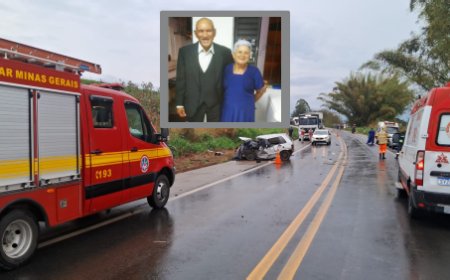 Casal de idosos que viajava com os netos morre em gravíssimo acidente na BR-491