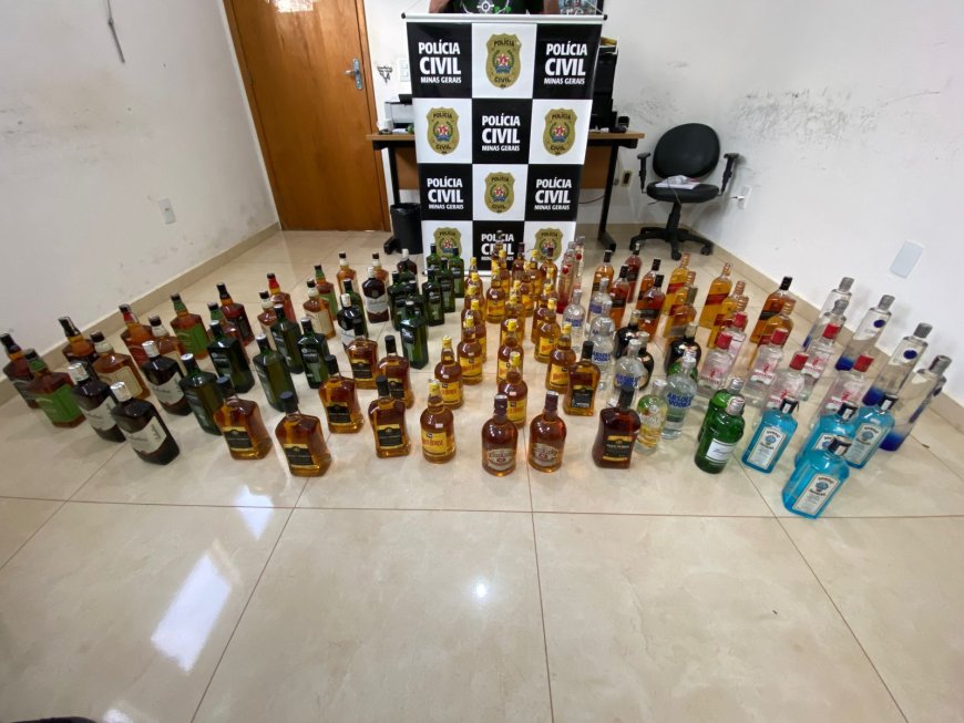 Polícia Civil apreende cerca de 100 garrafas de bebidas falsificadas em Bom Jesus da Penha