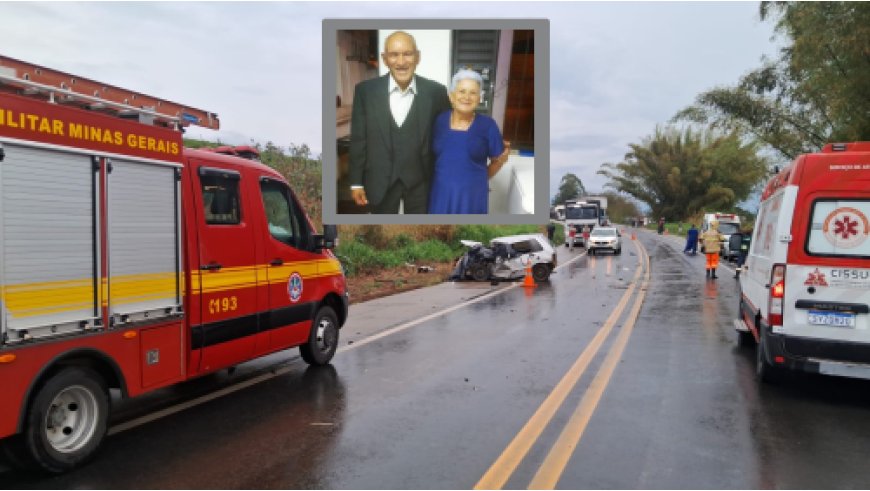 Casal de idosos que viajava com os netos morre em gravíssimo acidente na BR-491