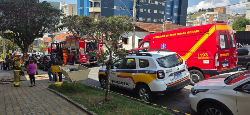 Frigideira com óleo de fritura causa incêndio em apartamento no centro de Poços de Caldas