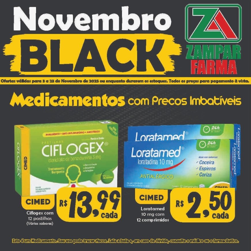 Ofertas de Novembro Black na Zampar Farma