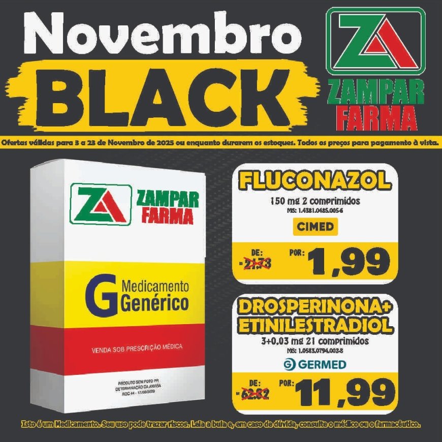 Ofertas de Novembro Black na Zampar Farma