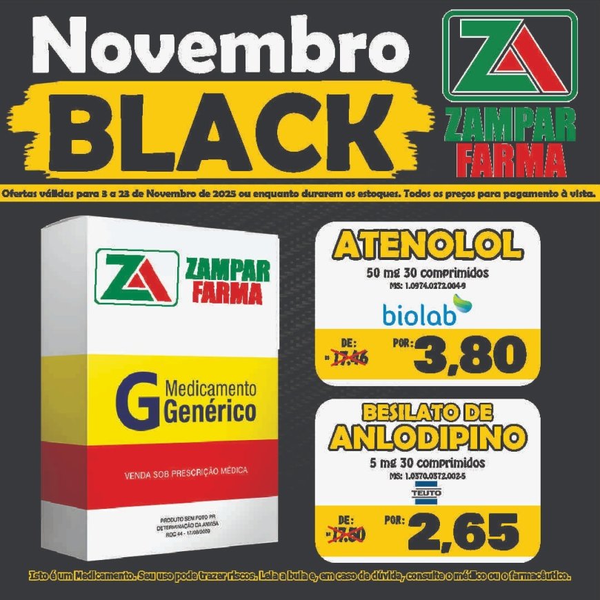 Ofertas de Novembro Black na Zampar Farma