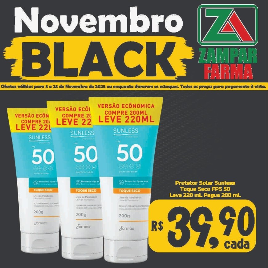 Ofertas de Novembro Black na Zampar Farma