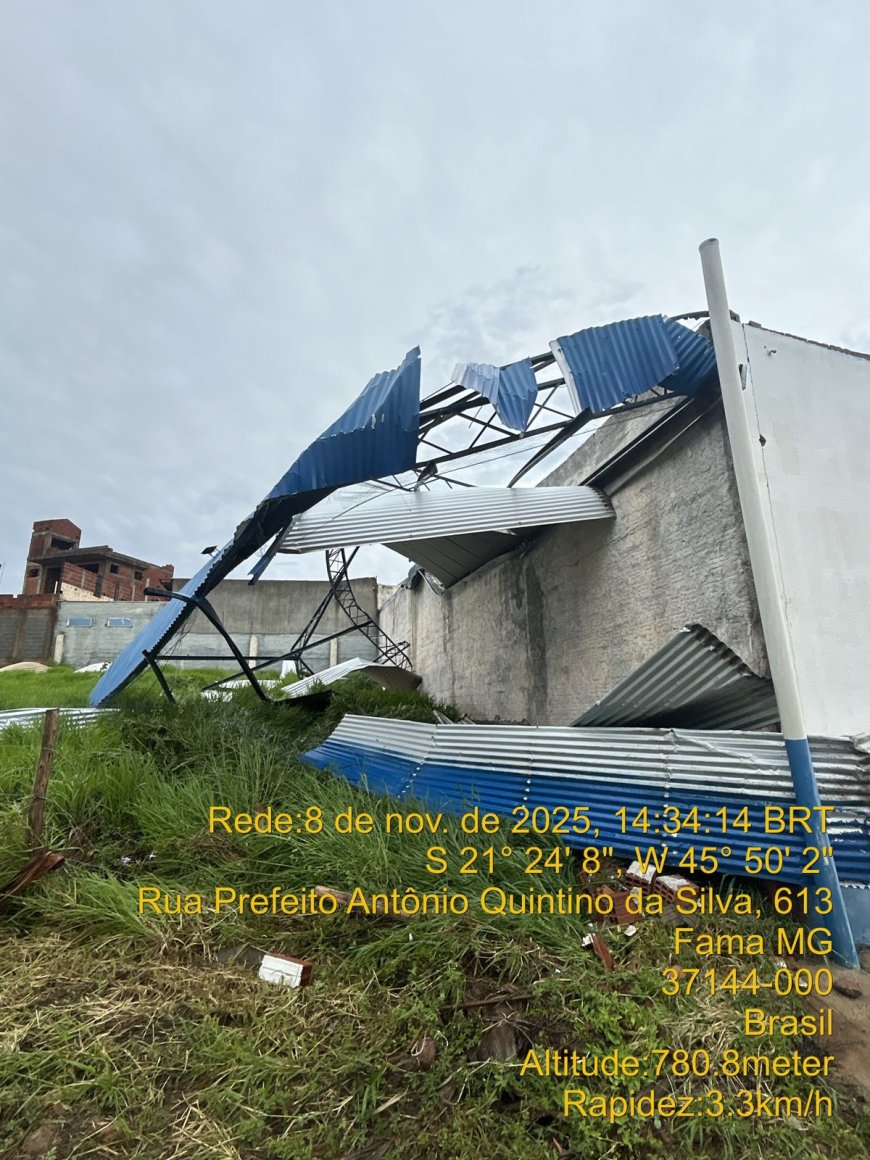 Forte tempestade em Fama provoca vários prejuízos no município