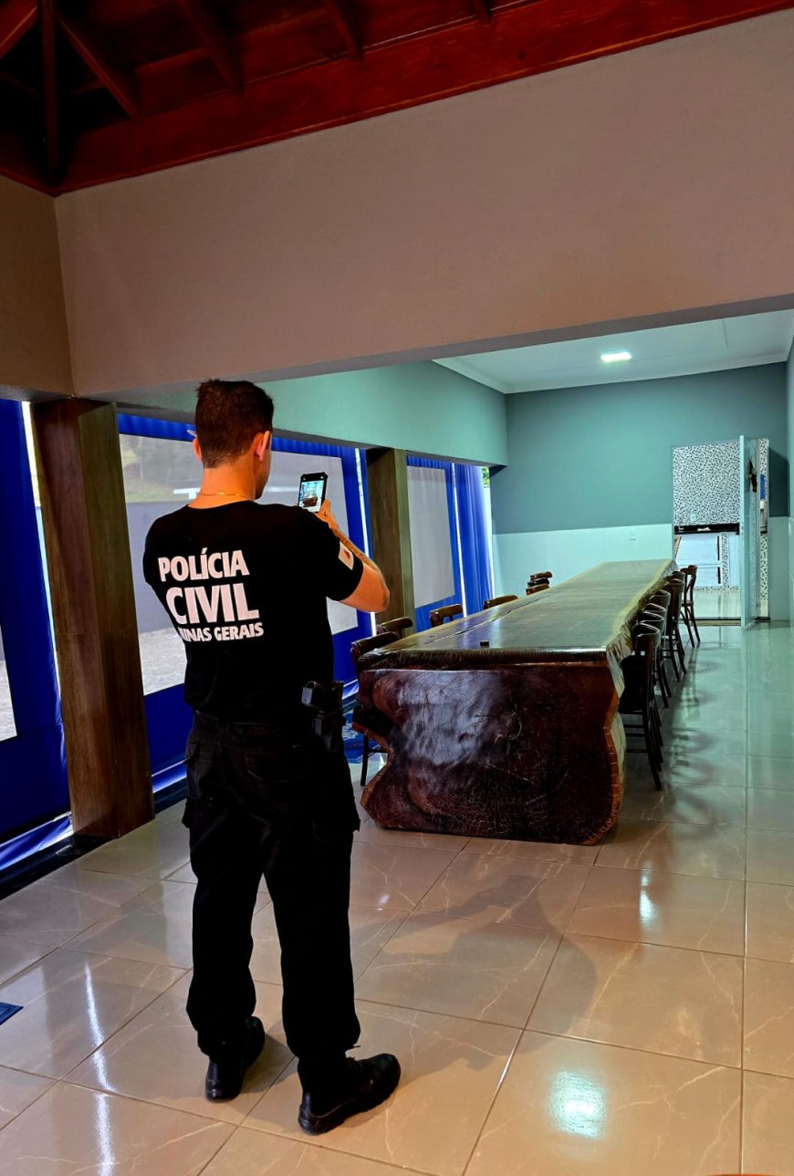 Polícia Civil recupera mesa de madeira maciça avaliada em mais de R$ 22 mil e suspeito de receptação é detido