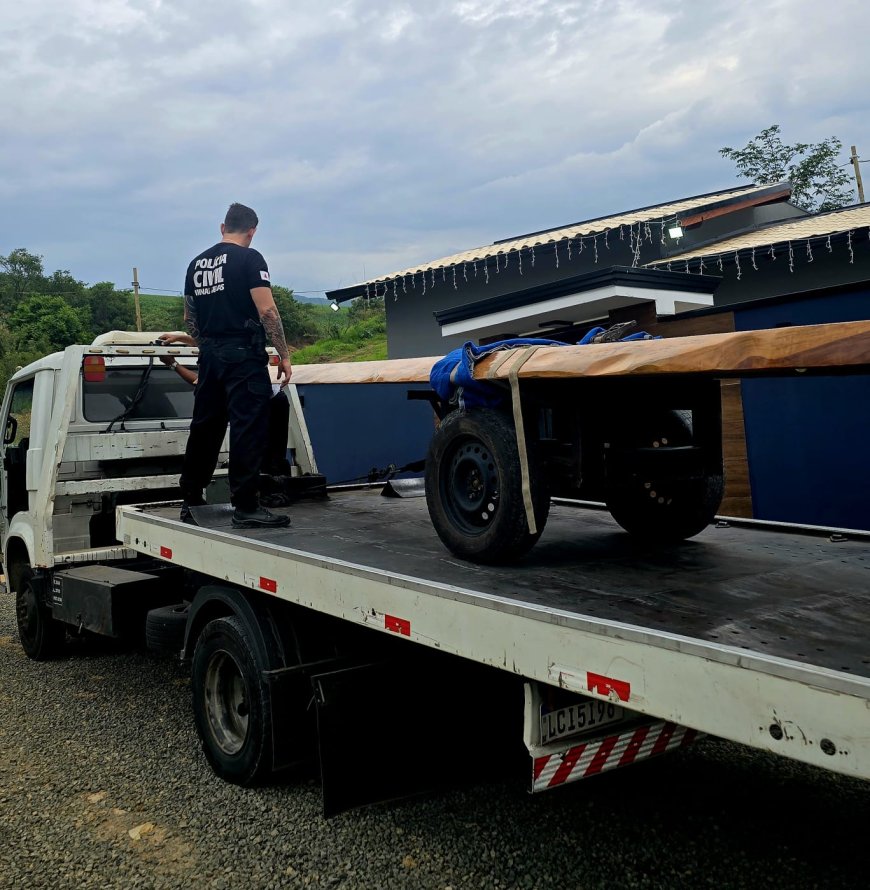 Polícia Civil recupera mesa de madeira maciça avaliada em mais de R$ 22 mil e suspeito de receptação é detido