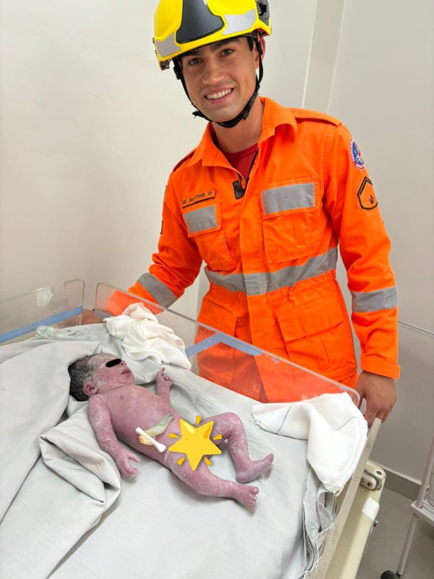 Bebê "apressadinha" nasce dentro de viatura e emociona os bombeiros em São Sebastião do Paraíso
