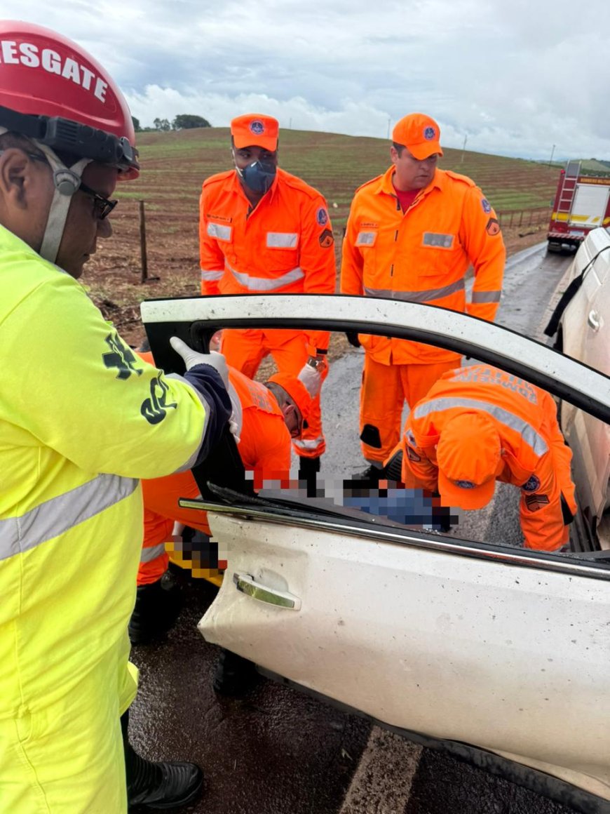 Homens ficam feridos após veículo colidir com árvore na MG-167