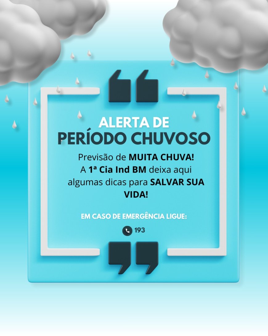 Corpo de Bombeiros alerta para chuvas fortes nos próximos dias em Minas Gerais
