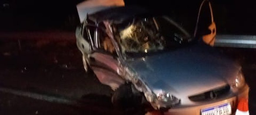 Ultrapassagem em local proibido termina em colisão fronto lateral na MGC-491