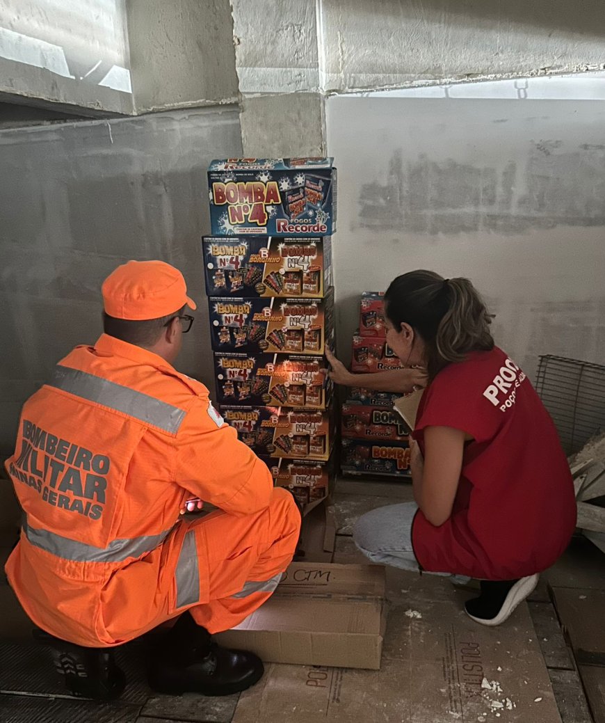 Fiscalização conjunta retira de circulação mais de 13 mil fogos de artifício com estampido em Poços de Caldas