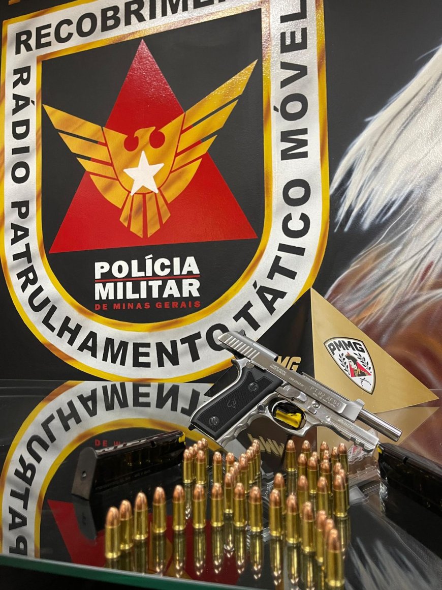 Polícia Militar apreende arma de fogo e munições em São Sebastião do Paraíso