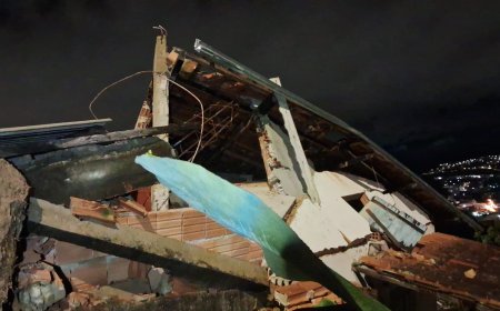 Desmoronamento de muro de arrimo atinge residência em Poços de Caldas