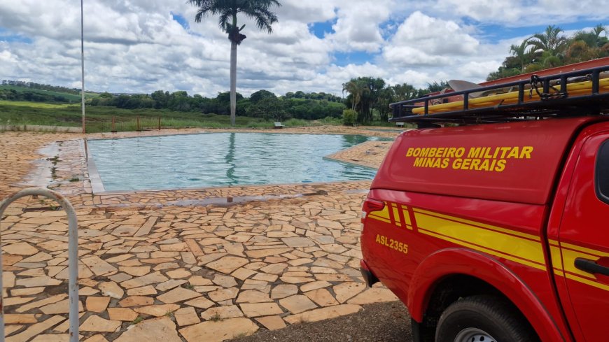 Vacas caem dentro de piscina e são resgatadas pelos Bombeiros