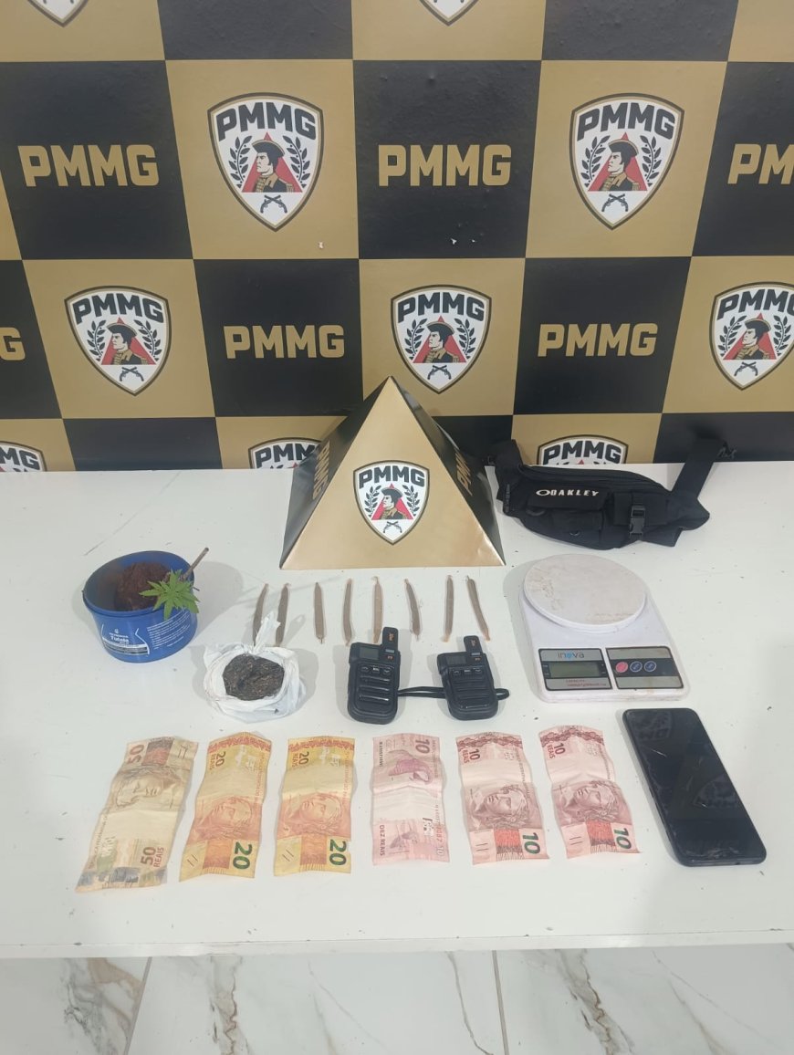 Suspeito é detido durante o Carnaval com drogas e materiais ligados ao tráfico em Guaxupé