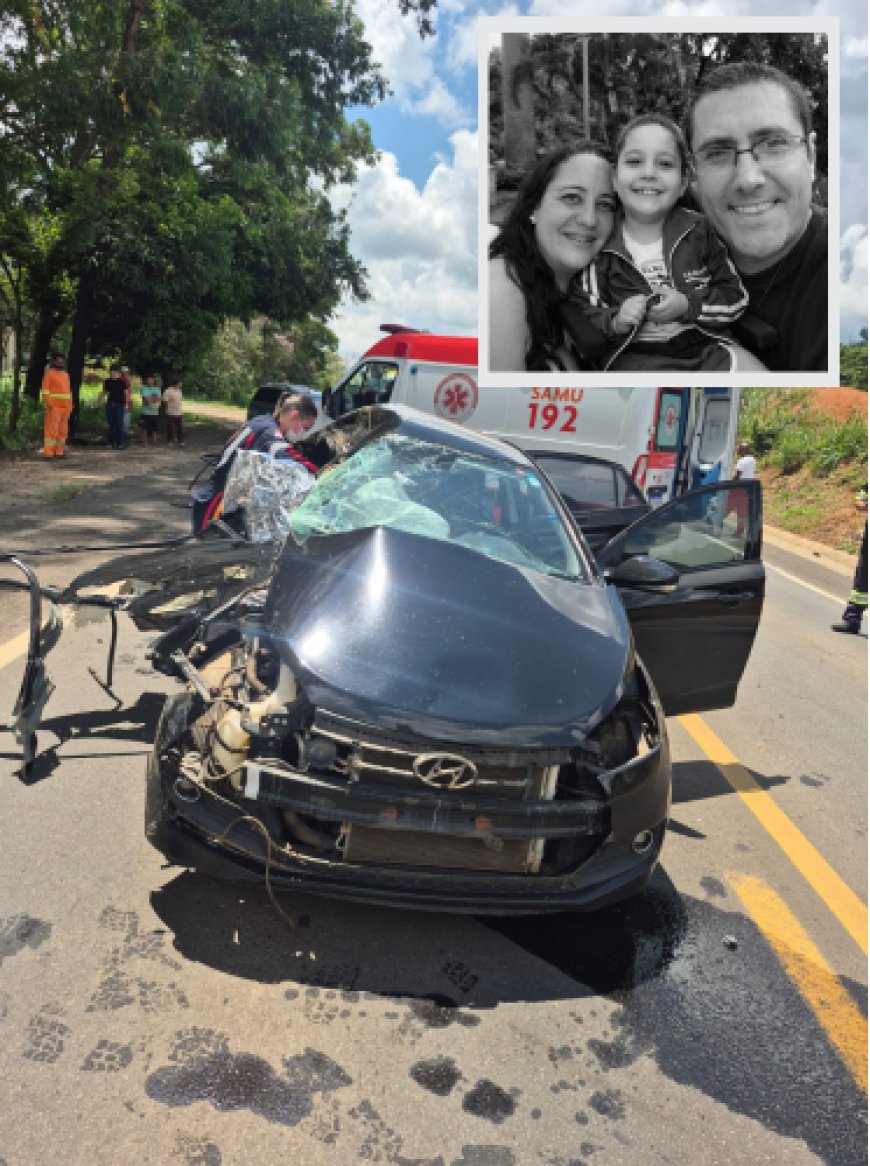 Gravíssimo acidente faz pai, mãe e filha perderem a vida na BR-491