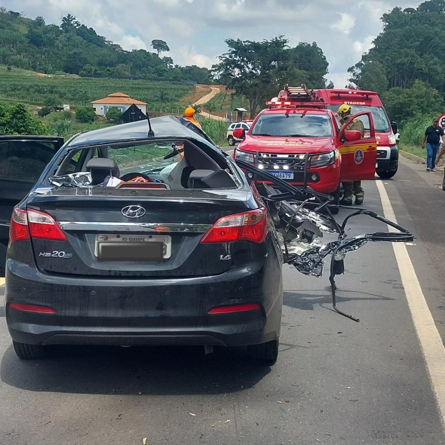 Gravíssimo acidente faz pai, mãe e filha perderem a vida na BR-491