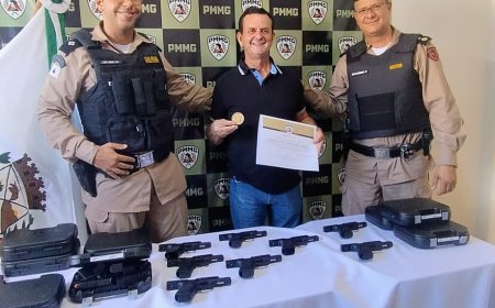 Polícia Militar de Muzambinho recebe oito pistolas de emenda parlamentar