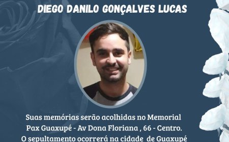 Nota de Falecimento: Diego Danilo Gonçalves Lucas, aos 33 anos