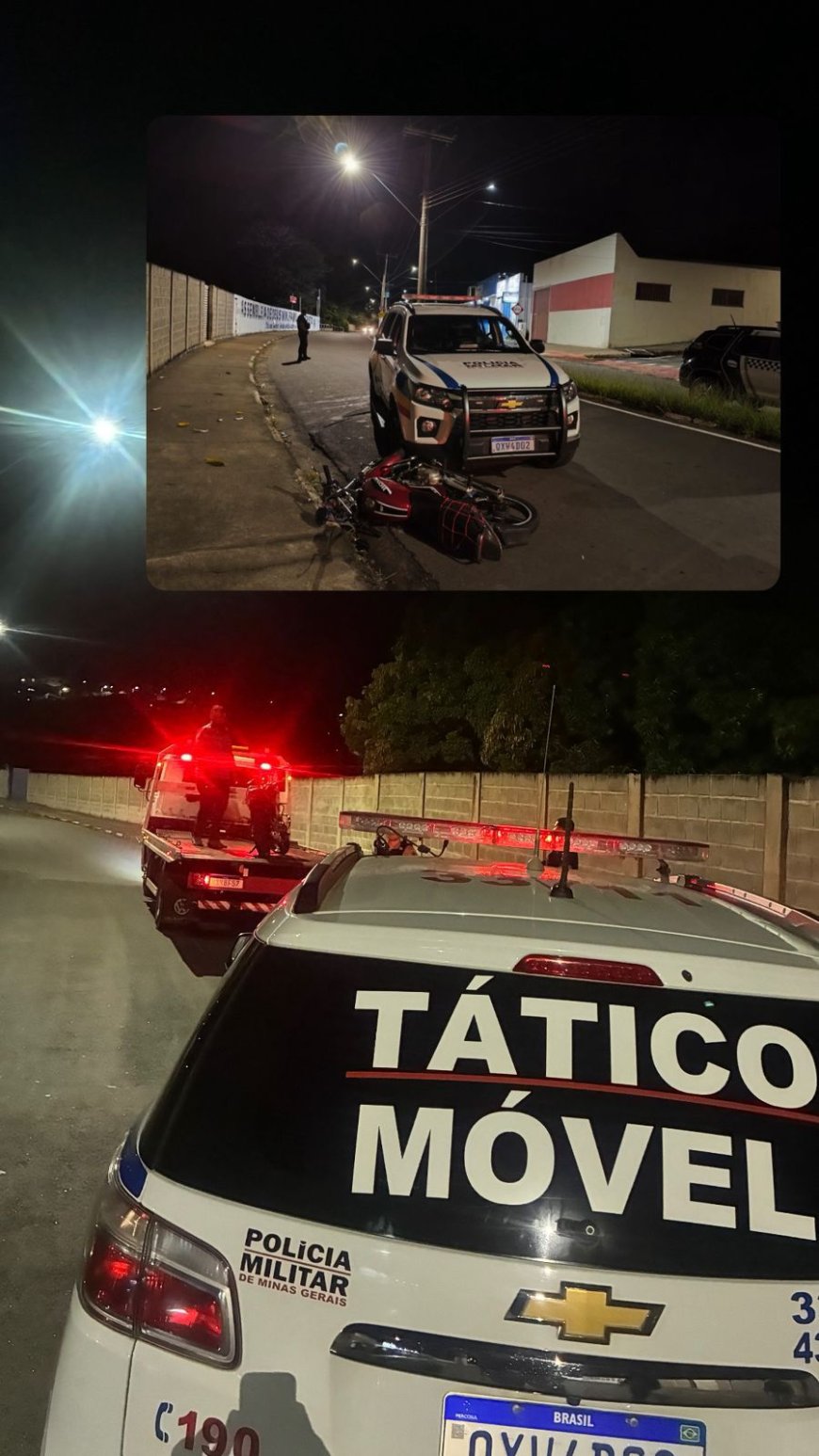 Motociclista sem carteira é preso pela PM por direção perigosa na Praça da Saudade, em Guaxupé