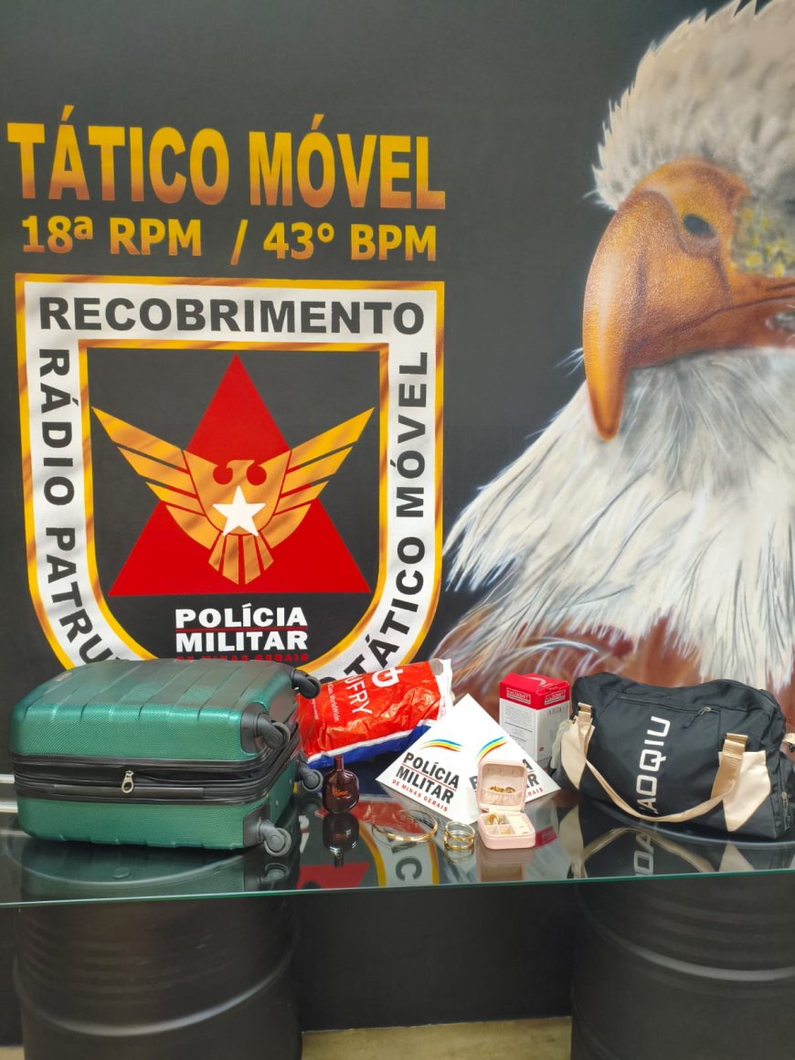 Polícia Militar localiza suspeitos e recupera mala furtada em São Sebastião do Paraíso