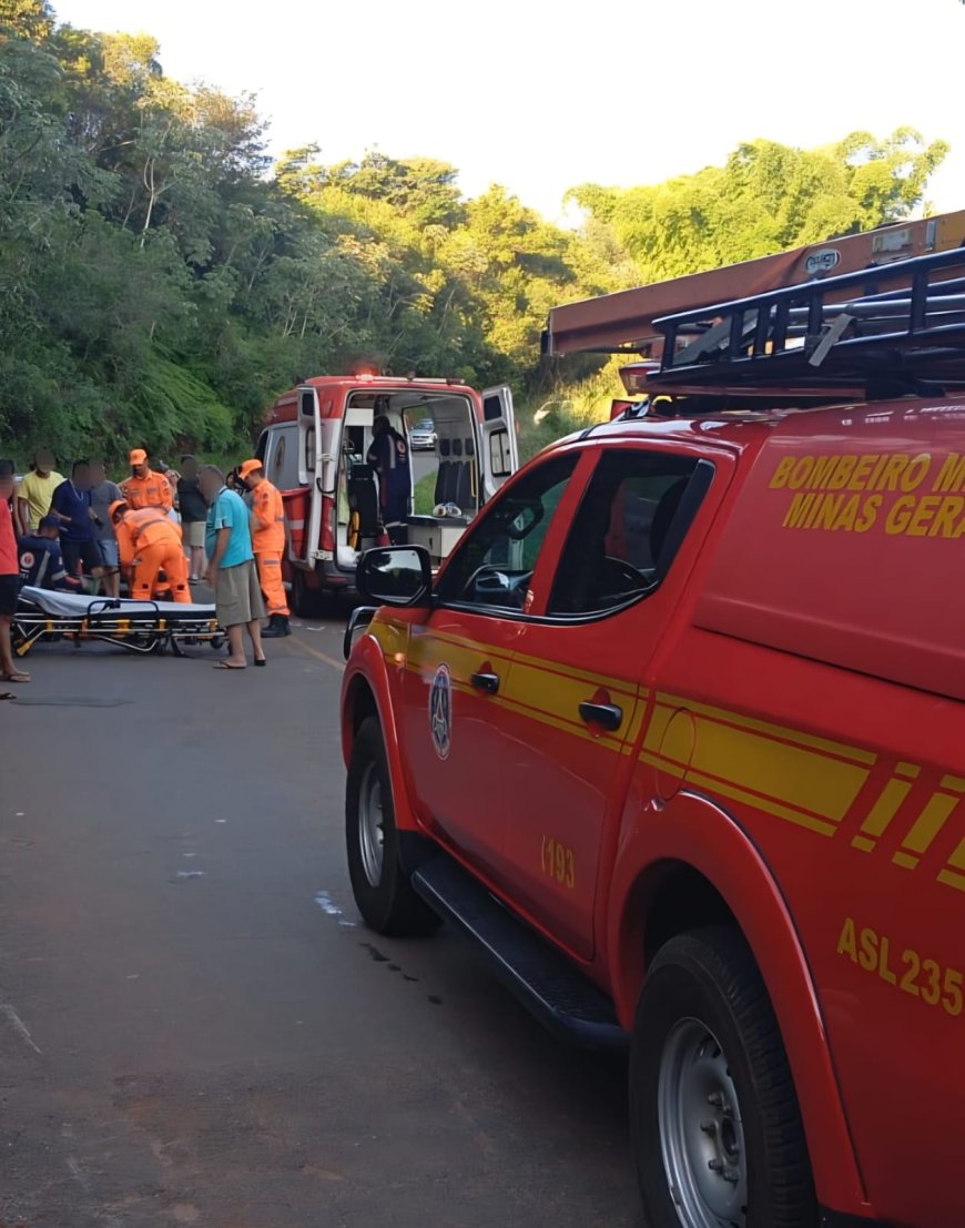 Casal fica ferido após cair de motocicleta na rodovia AMG-1540, entre Fama e Alfenas