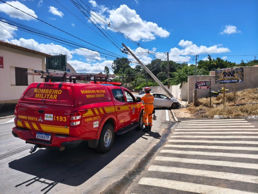 Em Guaxupé, mulher sofre mal súbito e bate veículo em poste