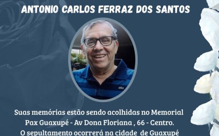 Nota de Falecimento em Guaxupé: Antônio Carlos Ferraz dos Santos, aos 79 anos